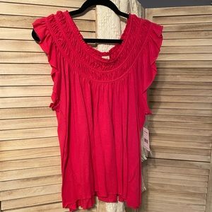 FREE PEOPLE SMOCKED TOP